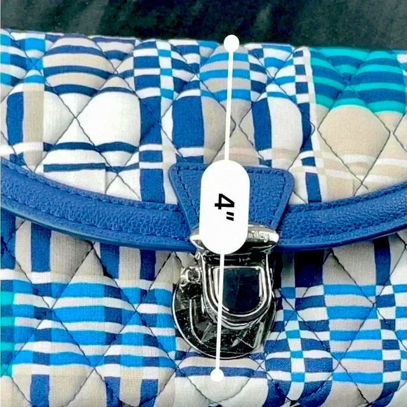 🆕 Vera Bradley Ultimate Wristlet in Signature Cotton Santiago Woven w/ Navy - Picture 12 of 13